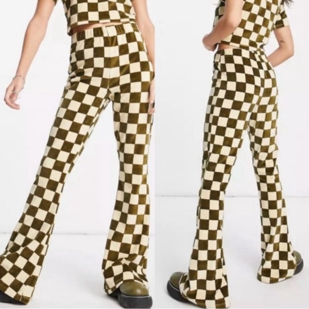 TopShop Checkered Flare Pants